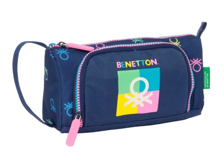 School Case with Accessories Benetton Cool Navy Blue 20 x 11 x 8.5 cm (32 Pieces) For Discount