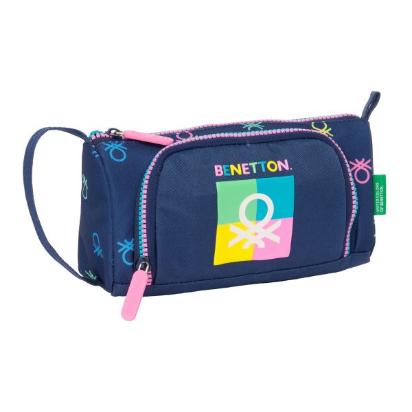 School Case with Accessories Benetton Cool Navy Blue 20 x 11 x 8.5 cm (32 Pieces) For Discount