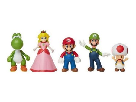 Set of Figures Super Mario Mario and his Friends 5 Pieces Discount