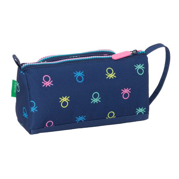 School Case with Accessories Benetton Cool Navy Blue 20 x 11 x 8.5 cm (32 Pieces) For Discount