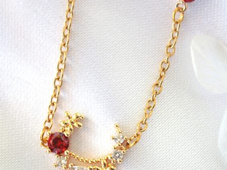 “Fairy Garden” 24K Red CZ Necklace Fashion