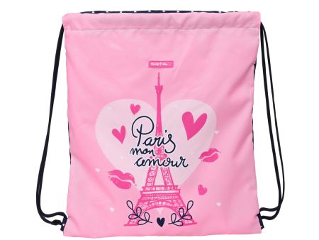 Backpack with Strings Safta Paris Pink Navy Blue 35 x 40 x 1 cm Online now