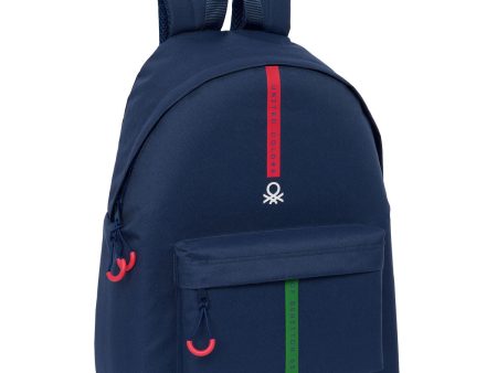 School Bag Benetton Italy Navy Blue 33 x 42 x 15 cm Online Hot Sale