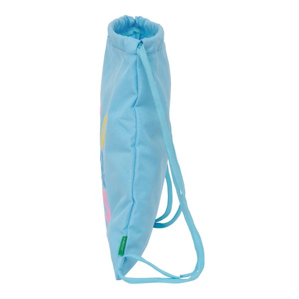 Backpack with Strings Benetton Spring Sky blue 35 x 40 x 1 cm For Discount