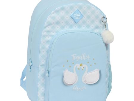 School Bag Glow Lab Cisnes Blue 30 x 46 x 14 cm Fashion