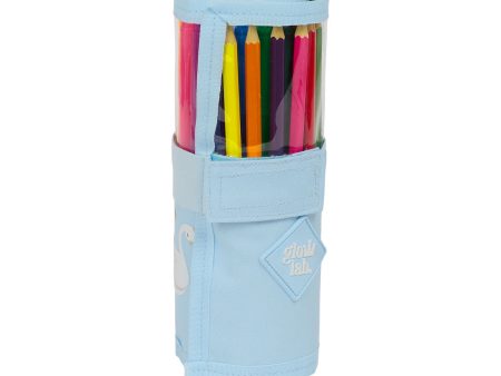 Pencil Case Glow Lab Cisnes Roll-up Blue 7 x 20 x 7 cm (27 Pieces) Online now