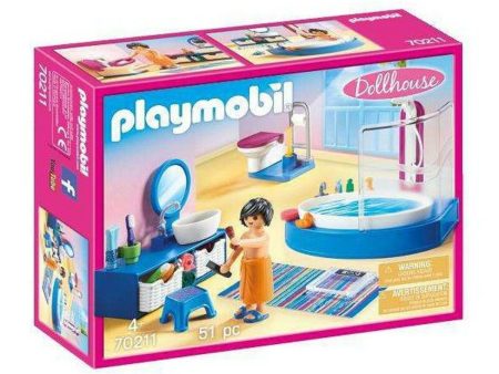 Playset Dollhouse Bathroom Playmobil 70211 Baths (51 pcs) Cheap