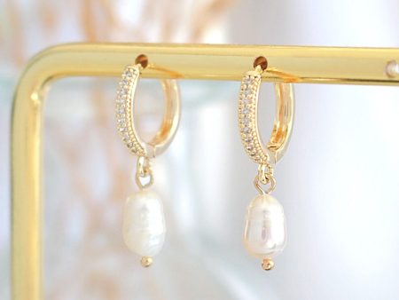 24 Karats Freshwater Pearls Mini Dangle Hoops Supply