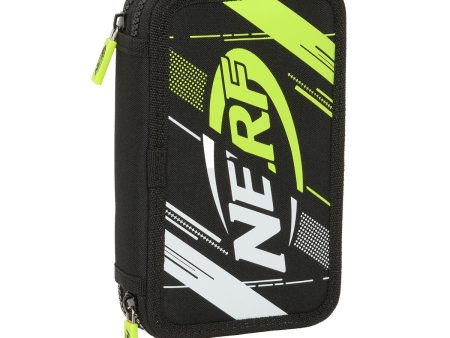 Double Pencil Case Nerf Get ready Black 12.5 x 19.5 x 4 cm (28 Pieces) Online Hot Sale