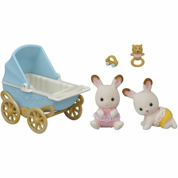 Playset Sylvanian Families Chocolate Bunny Twins and Double Stroller Sale