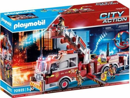 Vehicle Playset   Playmobil Fire Truck with Ladder 70935         113 Pieces Online Sale