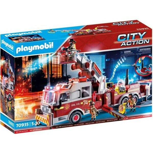 Vehicle Playset   Playmobil Fire Truck with Ladder 70935         113 Pieces Online Sale