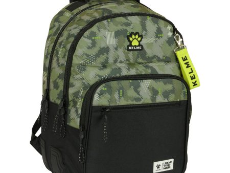 School Bag Kelme Travel Black Green 32 x 42 x 15 cm For Discount