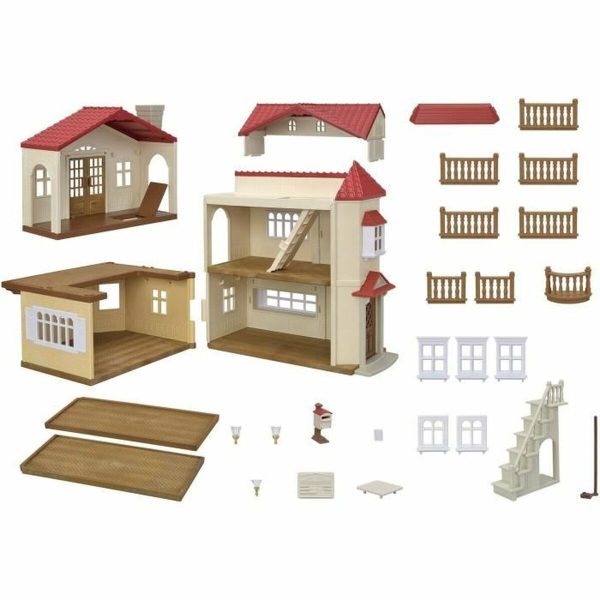 Playset Sylvanian Families Red Roof Country Home Doll s House Rabbit Supply