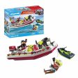 Playset Playmobil Action Heroes - Fireboat and Water Scooter 71464 52 Pieces Discount