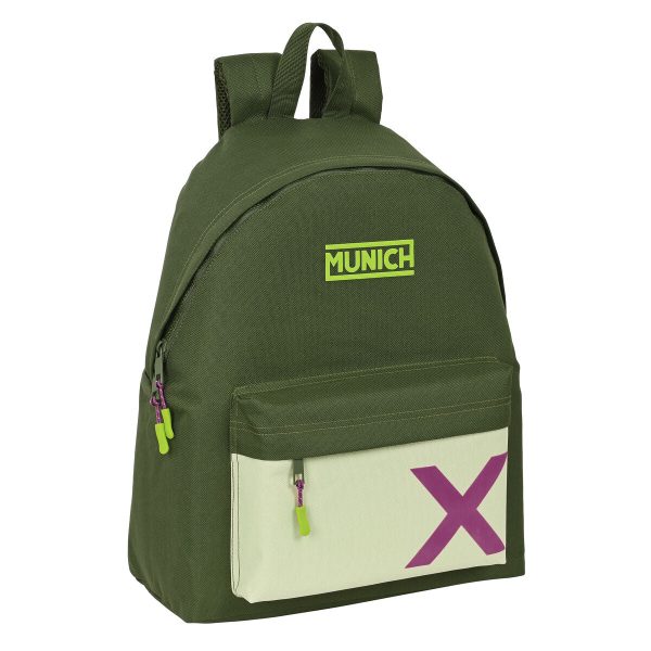 School Bag Munich Bright khaki Green 33 x 42 x 15 cm For Discount