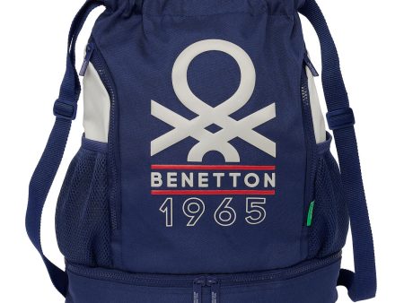 Child s Backpack Bag Benetton Varsity Grey Navy Blue 35 x 40 x 1 cm For Sale