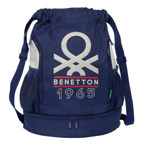 Child s Backpack Bag Benetton Varsity Grey Navy Blue 35 x 40 x 1 cm For Sale