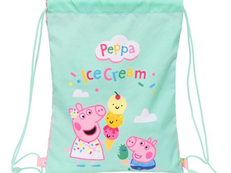 Backpack with Strings Peppa Pig Ice cream Pink Mint 26 x 34 x 1 cm For Discount