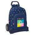 School Rucksack with Wheels Benetton Cool Navy Blue 30 x 46 x 14 cm For Sale