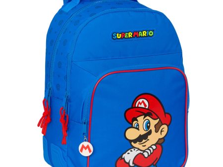 School Bag Super Mario Play Blue Red 32 x 42 x 15 cm For Discount