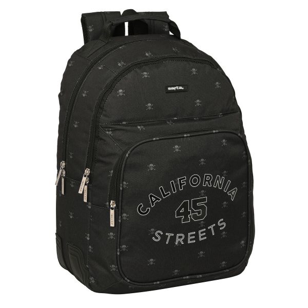 School Bag Safta California Black 32 x 42 x 15 cm Supply