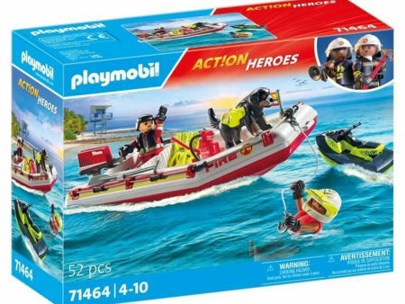 Playset Playmobil Action Heroes - Fireboat and Water Scooter 71464 52 Pieces Discount