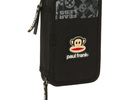 Double Pencil Case Paul Frank Join the fun Black 12.5 x 19.5 x 4 cm (28 Pieces) For Sale