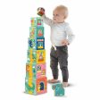 Playset SES Creative Block tower to stack with animal figurines 10 Pieces Online Sale