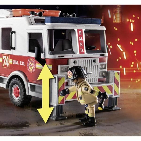 Vehicle Playset   Playmobil Fire Truck with Ladder 70935         113 Pieces Online Sale