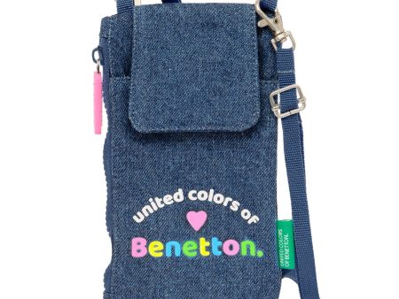 Purse Benetton Denim Mobile Bag Blue on Sale