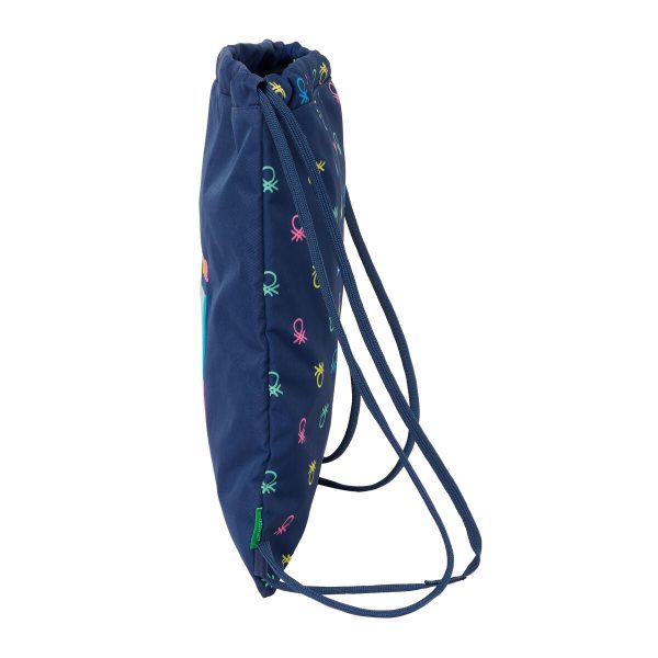 Backpack with Strings Benetton Cool Navy Blue 35 x 40 x 1 cm Supply