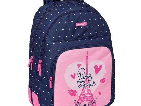 School Bag Safta Paris Pink Navy Blue 32 x 42 x 15 cm Supply